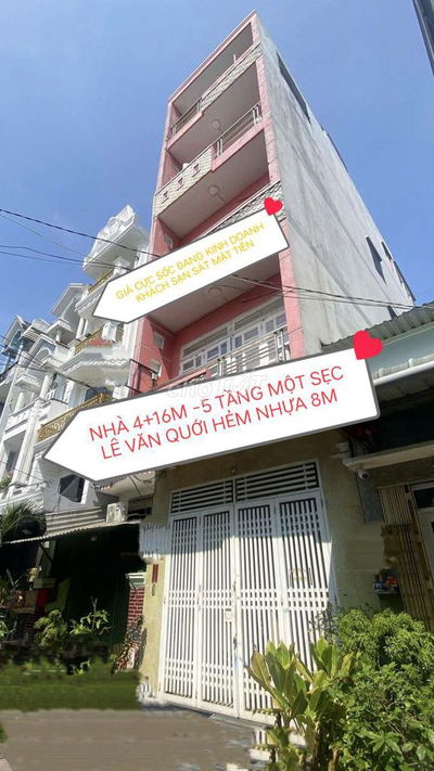 KHÁCH SẠN NGAY ĐƯỜNG LÊ VĂN QUỚI ĐANG THU NHẬP 30TR/1TH 4+16M - 5 TẦNG