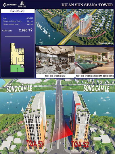 Top 5 căn đẹp nhất Sun Spana Hòa Xuân - Căn sân vườn hot hit 50m2 full giá chỉ 2tỷ436 - giá gốc CĐT