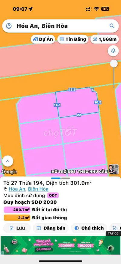 Cần bán 2 lô góc liền kề đất góc 3 mặt tiền tại KDC Hoá An - Biên Hoà