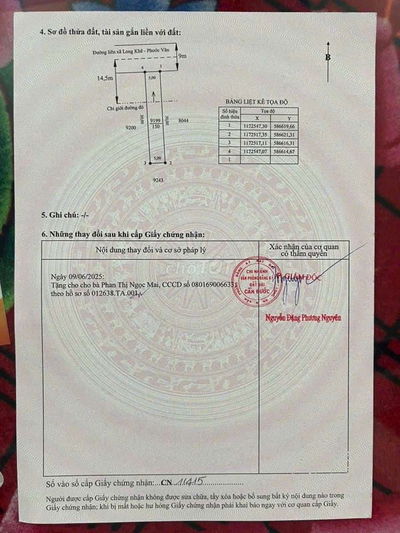 Bán đất mặt tiền Liên Xã Long Khê - Phước Vân