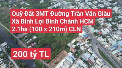 Quỹ Đất 2.1ha 3MT Trần Văn Giàu, Bình Chánh (Xã Bình Lợi HCM)