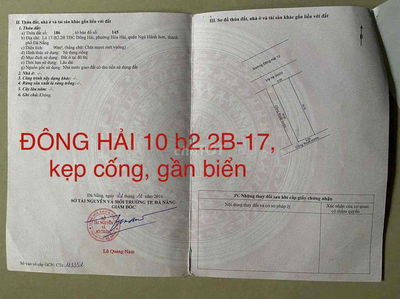 Lô đất BIỂN ĐÔNG HẢI 10 -Sát Trường Sa + Kẹp đường luồng bên cạnh