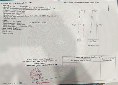 CHÍNH CHỦ BÁN NHÀ MẶT TIỀN THÁI THỊ BÔI, NGUYÊN CĂN 2 TẦNG