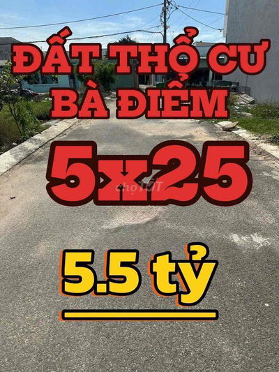 🍀CHÍNH CHỦ GỬI – BÁN ĐẤT 5x25M, TIỀN LÂN 14 – BÀ ĐIỂM, HÓC MÔN