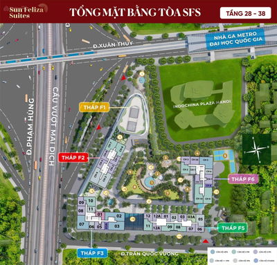 Suất ngoại giao 2PN, 3PN, 4PN tầng 15-16-19-20-25 tại F2, F3,F5 Sun Feliza Suites giá từ 8.5tỷ
