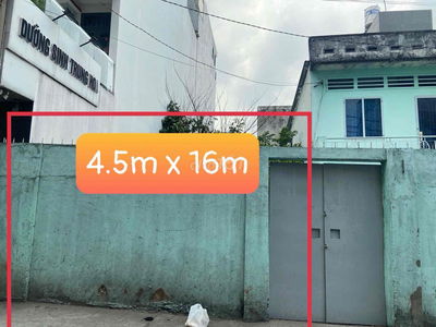 đất mặt tiền đường 5A, ngay kênh nước đen, bình long 4.5x16m. 5.49 tỷ
