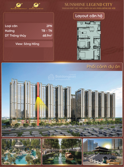 HOT Quỹ thưởng Sunshine Legend City 2 căn 2PN góc giá rẻ bằng 2PN thường!!