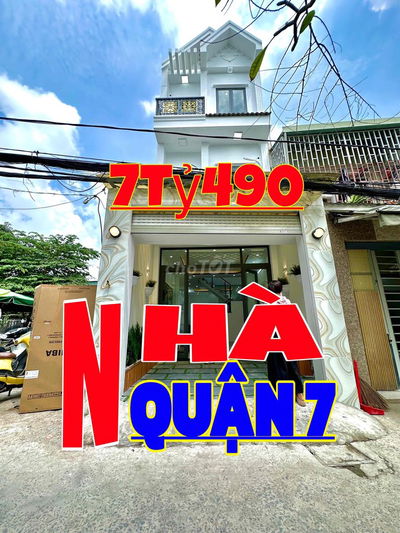 NHÀ QUẬN 7 MẶT TIỀN HẺM XE HƠI KD BUÔN BÁN ĐƯỢC