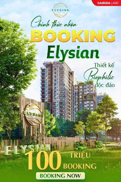 GIỎ HÀNG ELYSIAN TỪ CĐT VỚI CK ĐẾN 9%, CHỈ CẦN THANH TOÁN 275TR KÝ NGÀY HĐMB