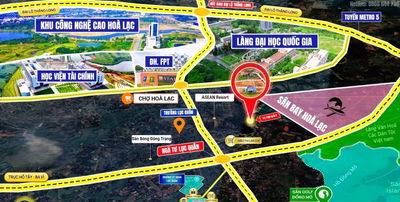 BÁN GẤP LÔ ĐẤT 100M FULL THỔ CƯ SÁT CỔNG CHÍNH ĐẠI HỌC QUỐC GIA,KHU CNC HÒA LẠC,CÁCH QL21 CHỈ 300M