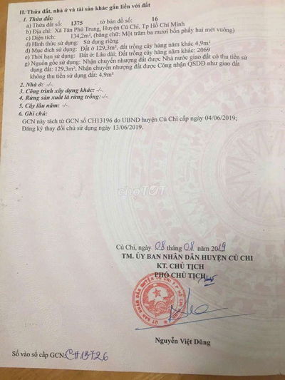 2ty1 tỷ - Tân Phú Trung - Củ Chi