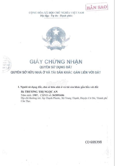 Bán Đất thổ cư quan 9