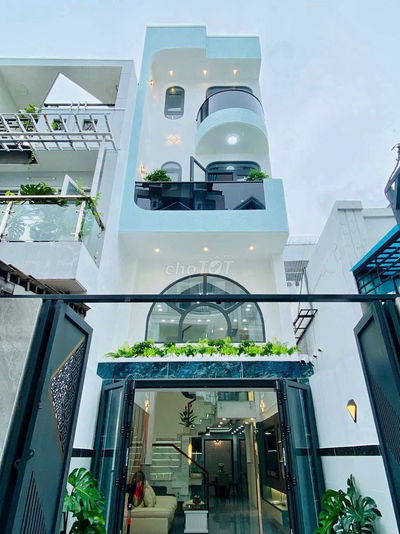NHÀ XÂY MỚI 4 TẦNG 62.6m2 HẺM XE HƠI ĐƯỜNG LÊ VĂN THỌ, GẦN CV LÀNG HOA