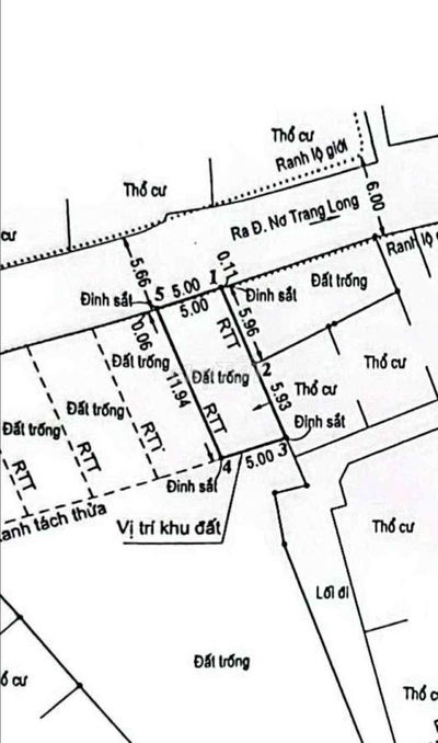 ĐẤT THỔ CƯ NƠ TRANG LONG 9.8 TỶ