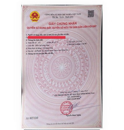 Đất FULL thổ gần sân bay Long Thành -112m2- sổ hồng riêng giá 2,1ty