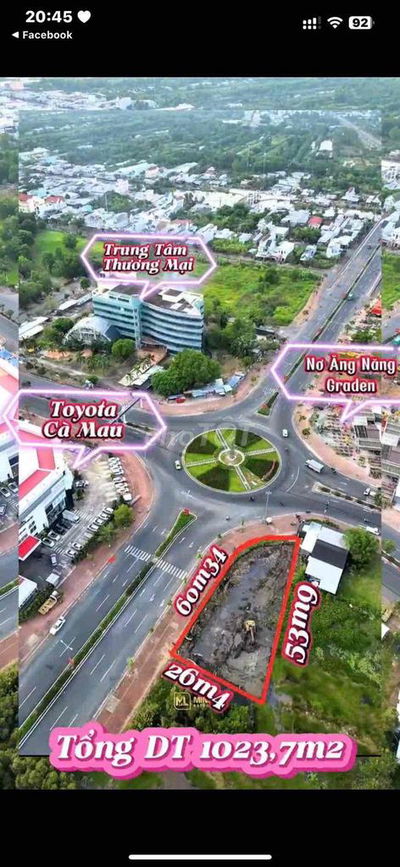 Đất 2 mặt tiền Trần Hưng Đạo - Mậu Thân, ngay góc vòng xoay