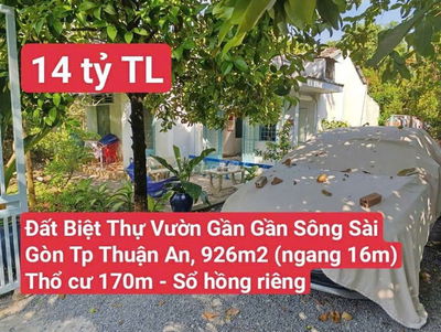 🆘 Đất Biệt Thự Vườn Giáp Sông Sài Gòn Gần Chợ Lái Thiêu Tp HCM