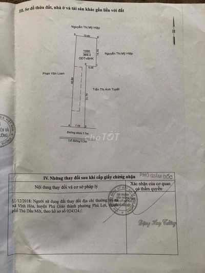 Đất trọ - Phú Lợi - Thủ Dầu Một - Bình Dương - Mặt tiền 7,05m - 9 tỷ