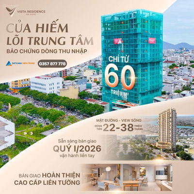 CĂN HỘ CAO CẤP VISTA RESIDENCE CĂN GÓC 2PN VIEW PHÁO HOA, SÔNG HÀN, CẦU RỒNG, BIỂN MỸ KHÊ