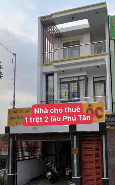 Cho thuê nhà 1 trệt 2 lầu Phường Phú tân 4PN-3WC Đầy Đủ Nội Thất