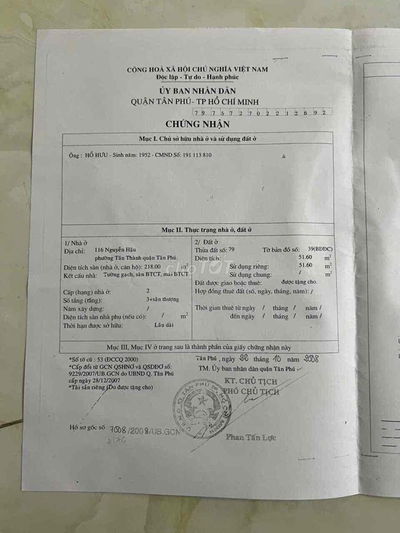Nhà bán 116 Nguyễn Hậu, phường Tân thành, quận Tân Phú. 4mx13m. Xây đủ