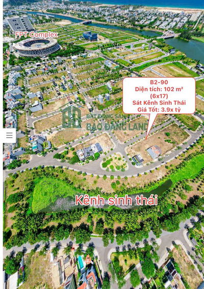 Lô V5 Giá Tốt - 102m2 - Sát kênh sinh thái - Giá: 3.9x tỷ