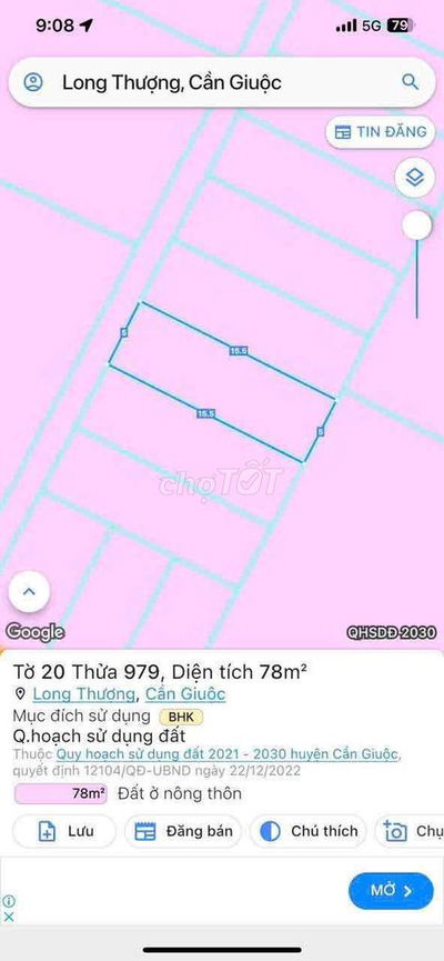 đT61 đường Trần thị non xã long thượng cần giuộc long An ( 5 x 15,5)