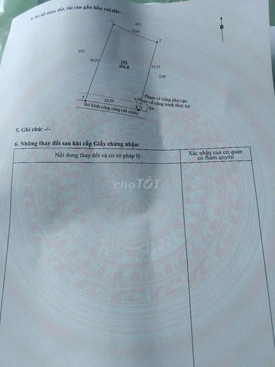 Bán đất thổ full nền ngang 20 dài 38 giá 220tr/1m