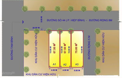 6,75 tỷ Đầu tư lời ngay LÔ ĐẤT VÀNG  HIỆP BÌNH CHÁNHMặt tiền đường phường hiệp bình Chánh