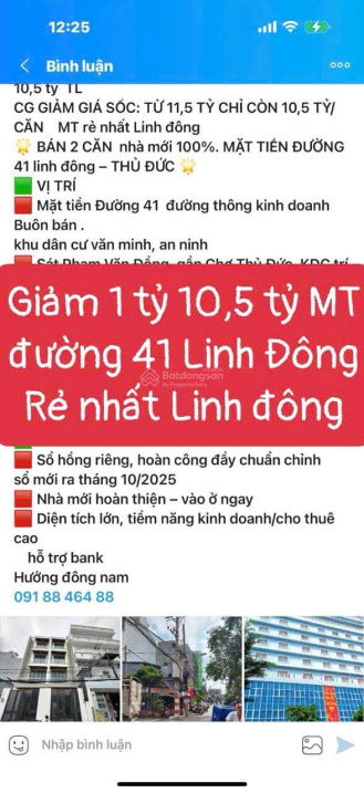 10,5 tỷ Giảm 1 Tỷ MT rẻ nhất Linh đông BÁN căn MẶTTIỀN ĐƯỜNG 41 linh đôngTHỦ ĐỨC sát phạm văn đồng