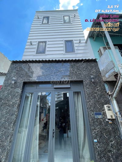 CHỈ 3,5 TỶ NHÀ MỚI 3 TẦNG 4 P. NGỦ 4,5x7,5m~32m2 Đ. LÊ VĂN LƯƠNG Q.7