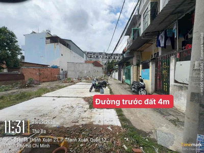 Lô đất siêu rẻ TX21 Q12 Hẻm xe hơi chỉ 2,75 tỷ