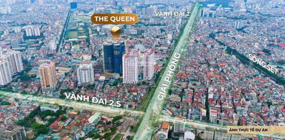 Trực tiếp CĐT The Queen 360 Giải Phóng - 2PN hướng Đông Nam tầng cao rẻ nhất dự án - Full nội thất