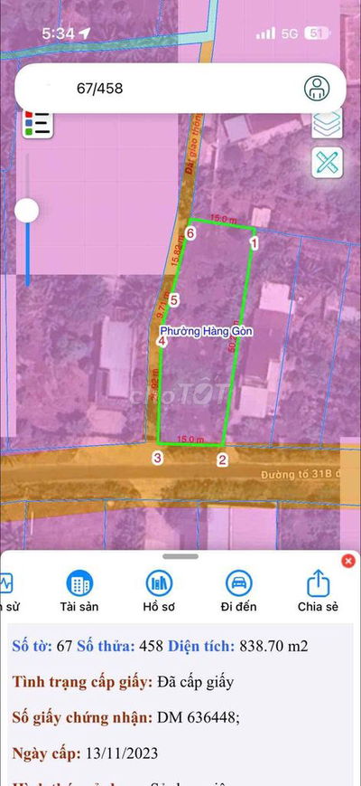 Ông chú cần bán 838m2, 15x50m(phường Hàng Gòn)