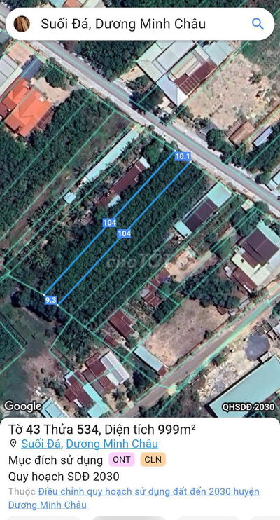 Đất sổ hồng 993,9m2 suối đá dương minh châu