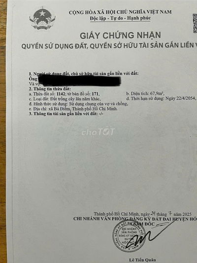 Cần bán đất Trồng Cây Lâu Năm, khu dân cư hiện hữu