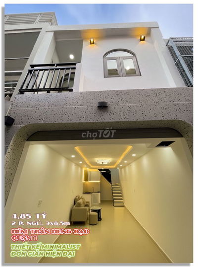 NHÀ MỚI 2 TẦNG HẺM TRẦN HƯNG ĐẠO QUẬN 1, CHỈ 4,85 TỶ