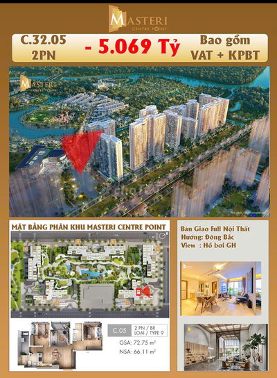 ĐỘC QUYỀN CĂN 2PN Masteri View Hồ Bơi Tầng Cao Giá CĐT 5TY ALL IN