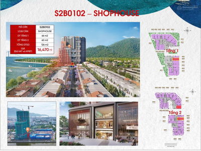 Shophouse khối đế view sông Hàn - mặt tiền 5m - cao 12m - ngay bến du thuyền Đà Nẵng