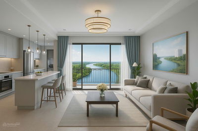 CĂN HỘ THE GIÓ- RỔ HÀNG CÁC CĂN 1PN, CĂN GÓC 2PN+ 75M2 TẦNG TRUNG VIEW SÔNG, ƯU ĐÃI 24,5%