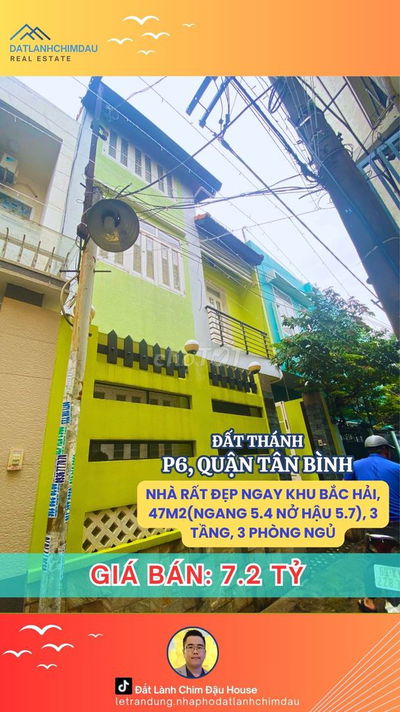 SIÊU PHẨM NHÀ ĐẸP BẮC HẢI, NGANG KHỦNG 5.4M, 3 TẦNG 3PN, HẺM XANH MÁT!