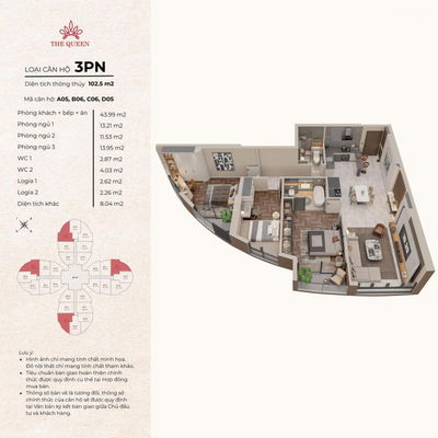 CĂN 3PN 102.5M2 CUỐI CÙNG CỦA GĐ1, GIÁ + CHIẾT KHẤU TỐT NHẤT TOÀN THỜI GIAN MỞ BÁN