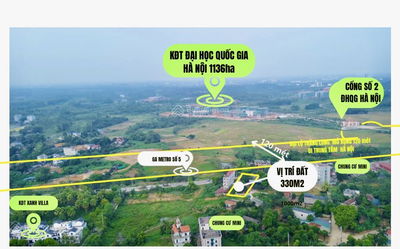 Bán đất nền thôn Nhòn 330m2 đường Đại Lộ Thăng Long Đối Diện Cổng ĐHQG Hà Nội giá rẻ, sổ đỏ Hà Nội
