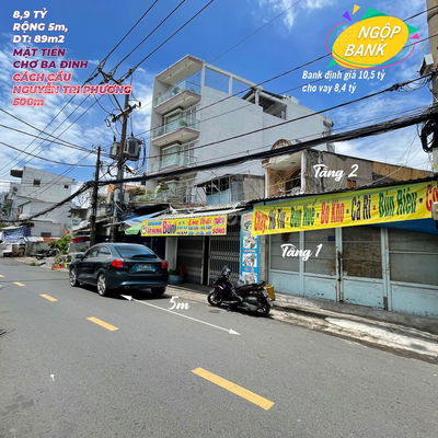 CHỈ 8,9 TỶ (95tr/m2) MẶT TIỀN CHỢ 5x18m~89m2 GẦN CẦU NGUYỄN TRI PHƯƠNG