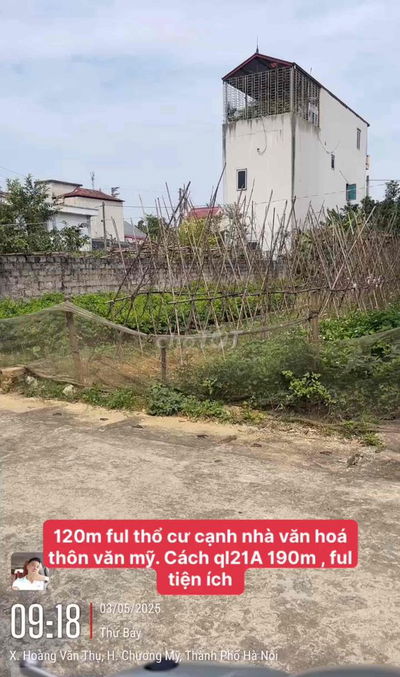 BÁN ĐẤT TÁI ĐỊNH CƯ VĂN MỸ 120m ful THỔ CƯ , CHƯƠNG MỸ , HÀ NỘI