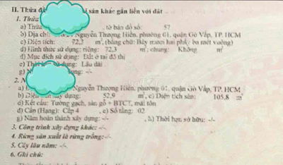 5.1 tỷ TL, 72m. Bán nhà 136/ Nguyễn Thượng Hiền gần Thích quảng Đức