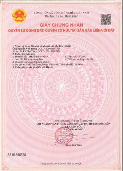 CẦN BÁN GẤP 2 LÔ ĐẤT THỔ CƯ, SỔ HỒNG RIÊNG – GIÁ ĐẦU TƯ