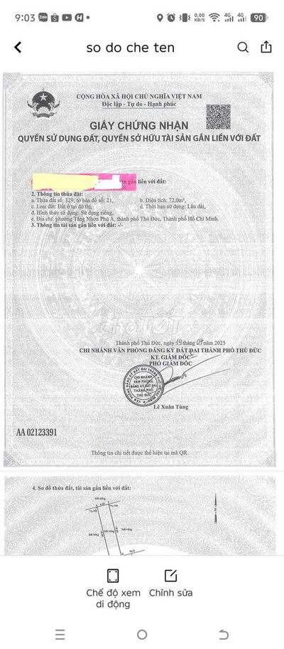 Chính chủ bán đất ở Đường Lê Văn Việt p.Tăng Nhơn Phú A, TP. Thủ Đức