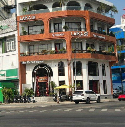 GÓC 3 MẶT TIỀN TRẦN NÃO Q2 1 hầm, 1 trệt 1 lửng  4 lầu sân thượng,