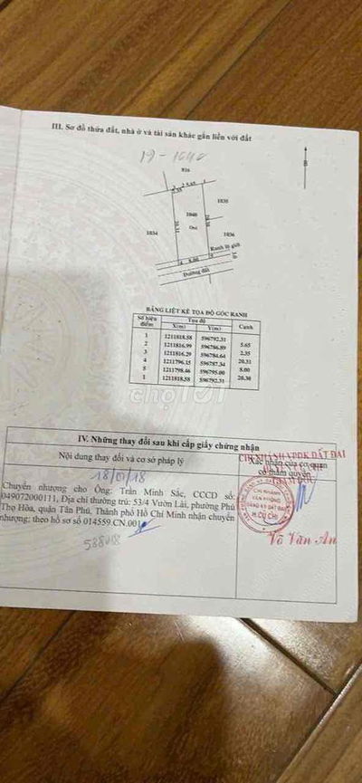 Cần bán lô đất sổ hồng riêng ấp bốn Bình Mỹ củ chi bên hông trường học